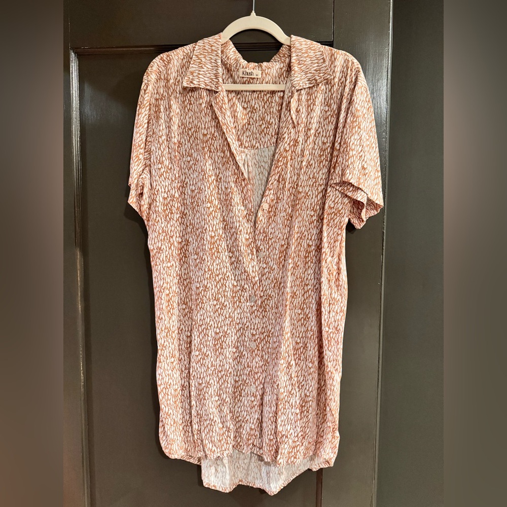 Neutral Khush size medium button down shirt dress